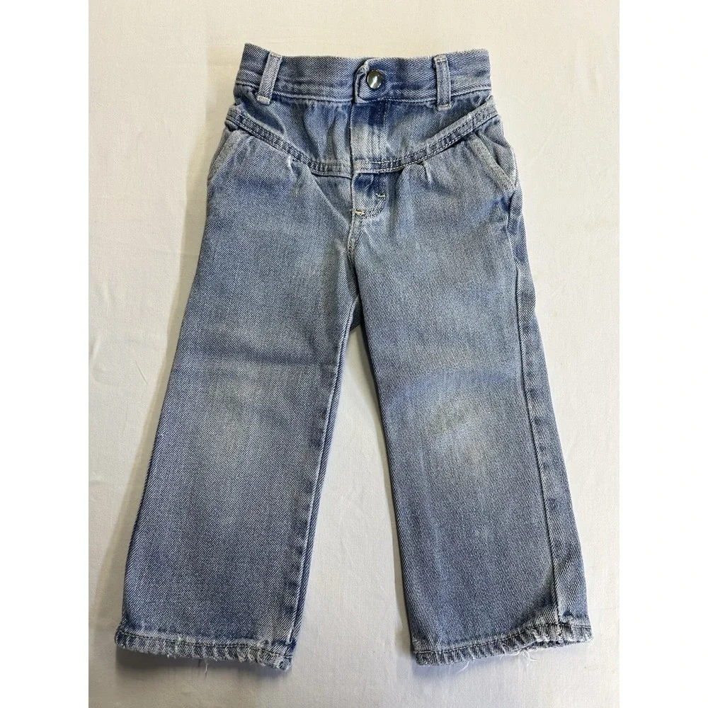 Vintage Blues In Motion 3T Light Wash Denim Jeans Toddler Elastic Back Waist 90s